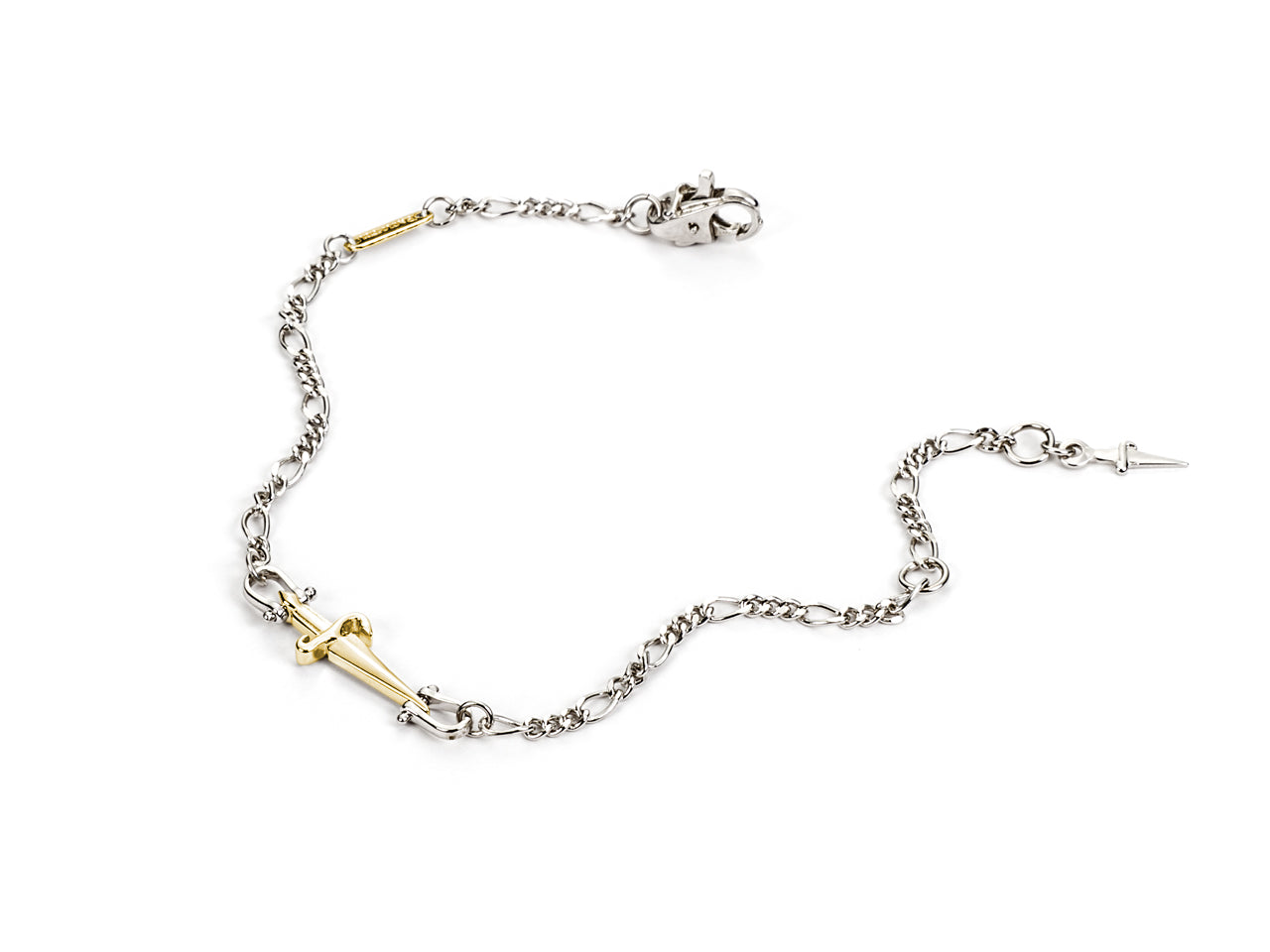 Bracciale Uomo Cesare Paciotti Argento Bicolore Spadino Dorato Groumette JPBR2369B