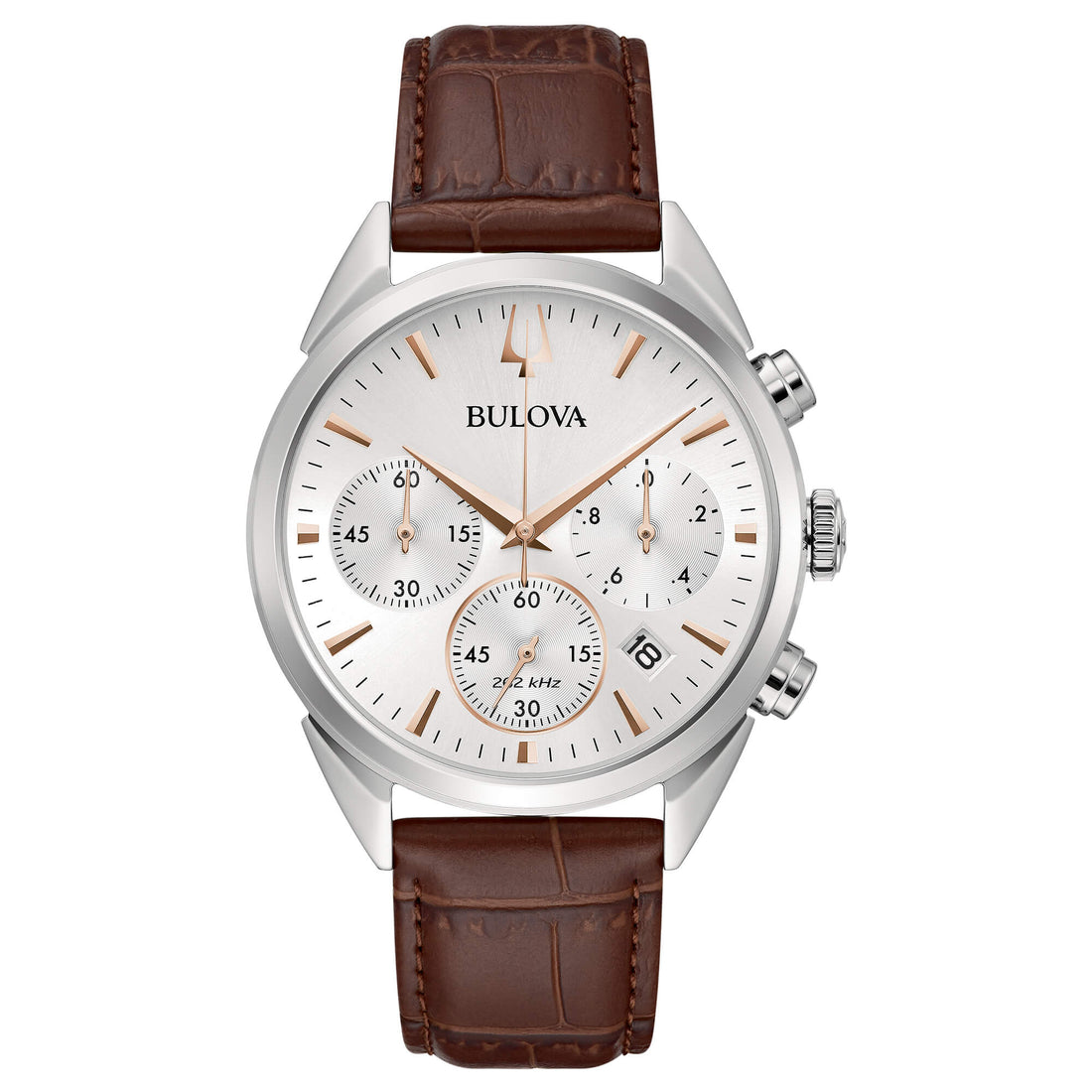 Orologio Uomo Bulova Cronografo HIGH PRECISION Acciaio Pelle Marrone 96B370