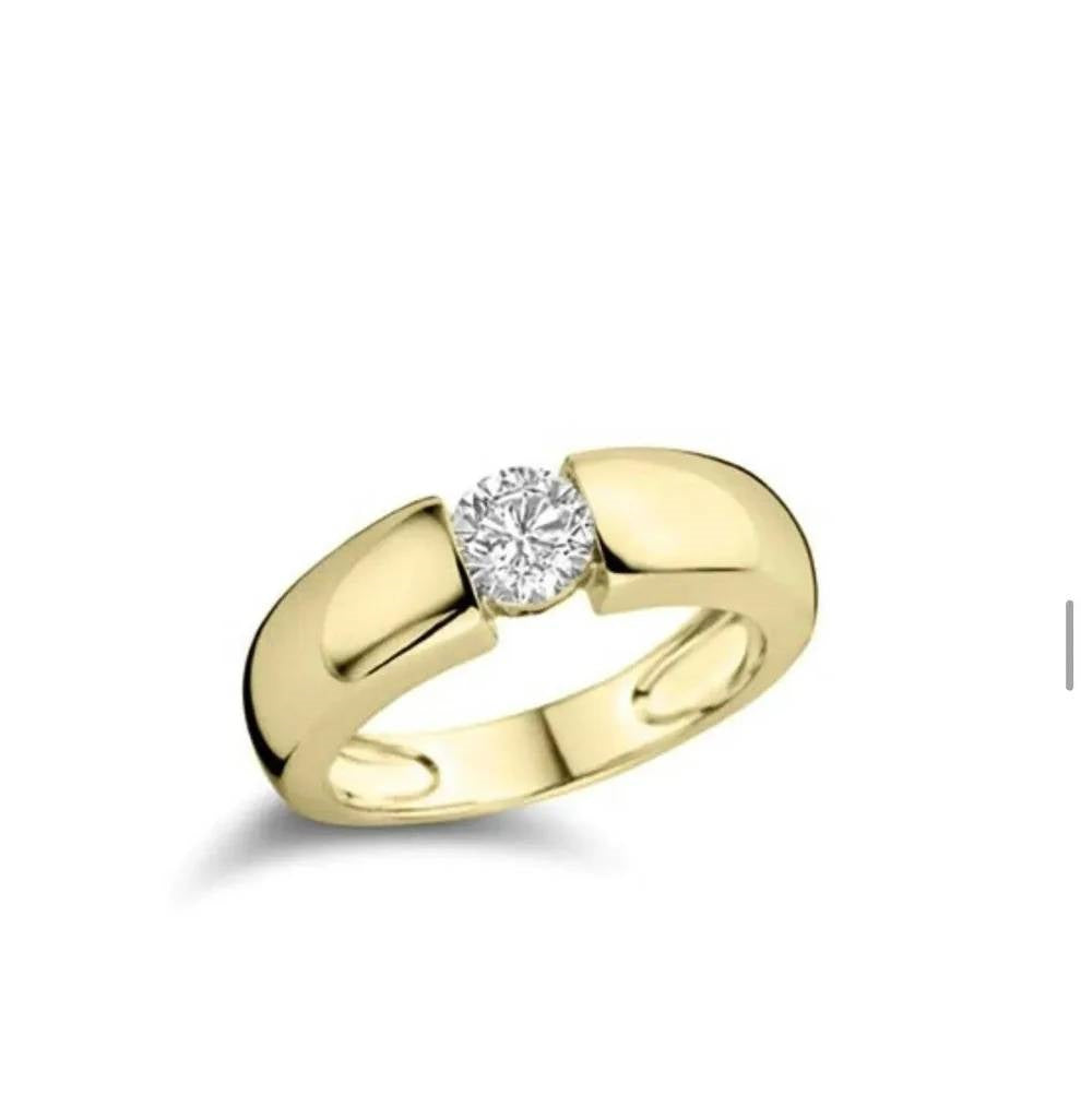 Anello Donna Liu Jo Acciaio Dorato liscio con zircone LJ2589M12