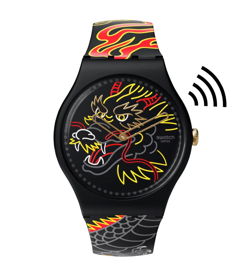 Orologio Unisex Swatch Pay Dragon In Wind Capodanno Cinese Quarzo SO29Z137