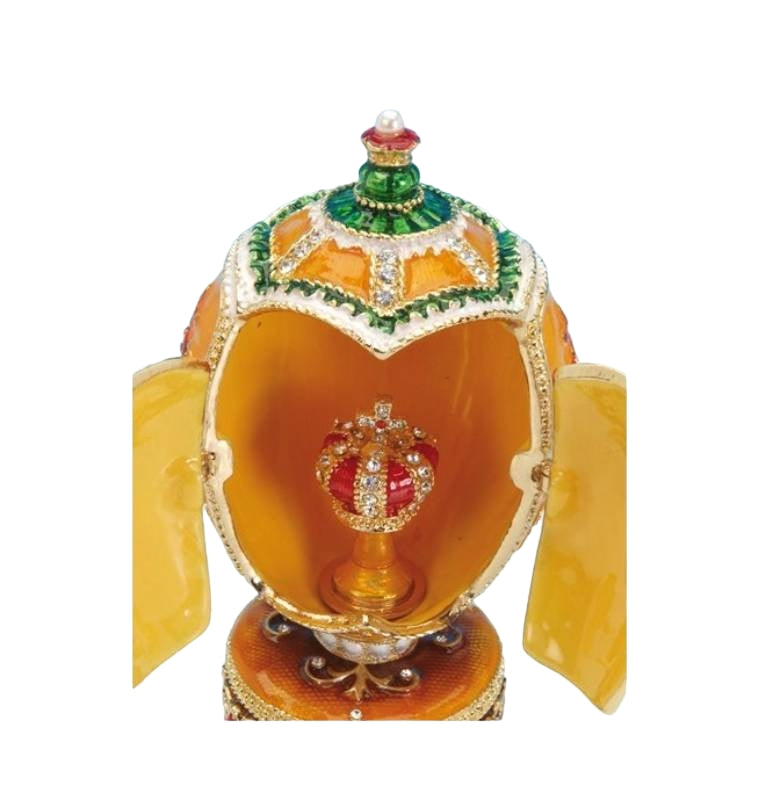 Scultura Il Mondo Dei Carillion Uovo Regale Corona Dorato 14 cm 23811