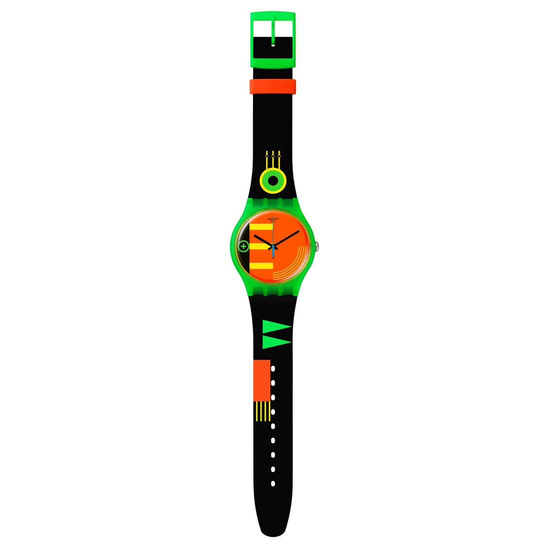 Orologio Unisex Swatch Neon Rider 1989 Nero Giallo SO29G106