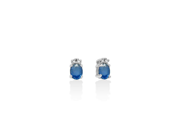 Orecchini Donna Miluna Oro Bianco 9 KT Diamanti e zaffiri ERD2797X