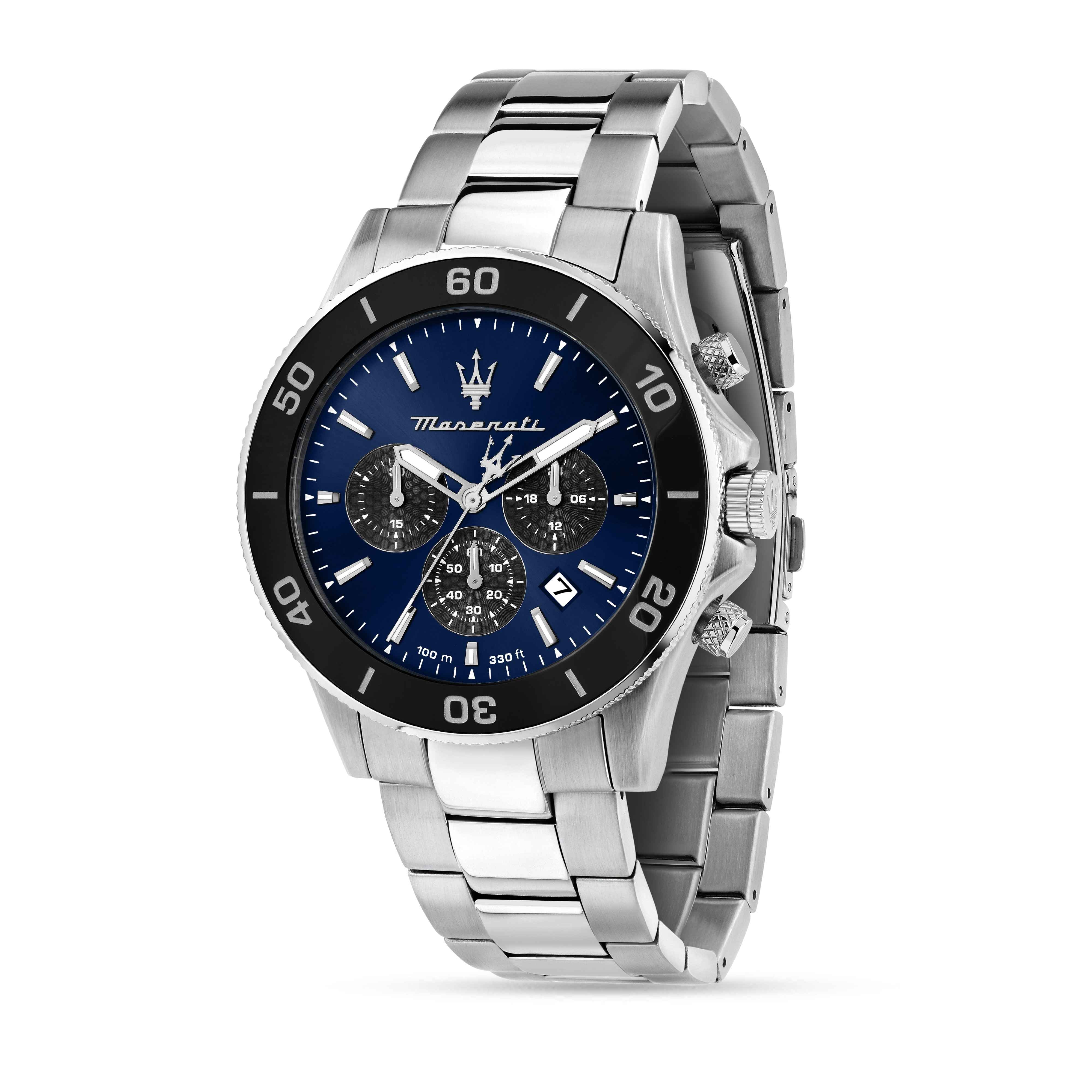 Orologio Uomo Maserati Acciaio Quarzo Cronografo Blu Data 100 M R8873600009