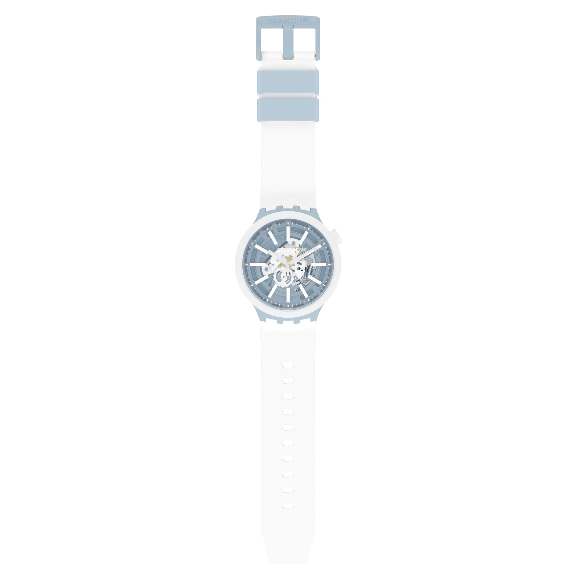 Orologio Uomo Swatch Bioceramic Big Bold Whice Quarzo Solo Tempo Bianco SB03N103
