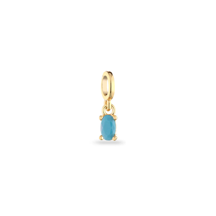 Ciondolo Donna Laura P. Argento Dorato 925 Pietra Turchese Ovale PEN0237GT