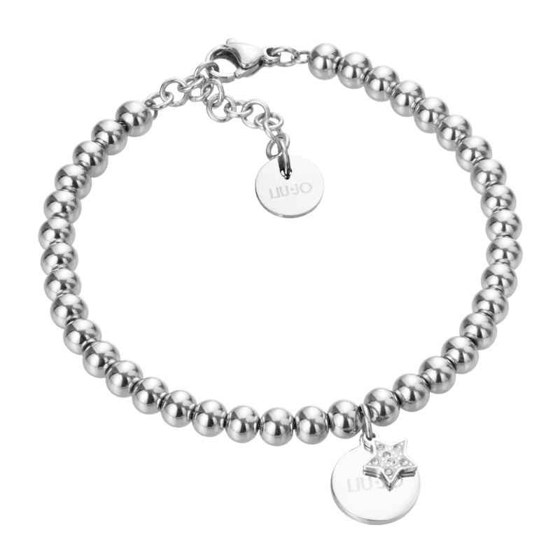 Bracciale Donna Liu Jo Acciaio Lucido Ciondolo Stella Zirconi Bianchi LJ2182