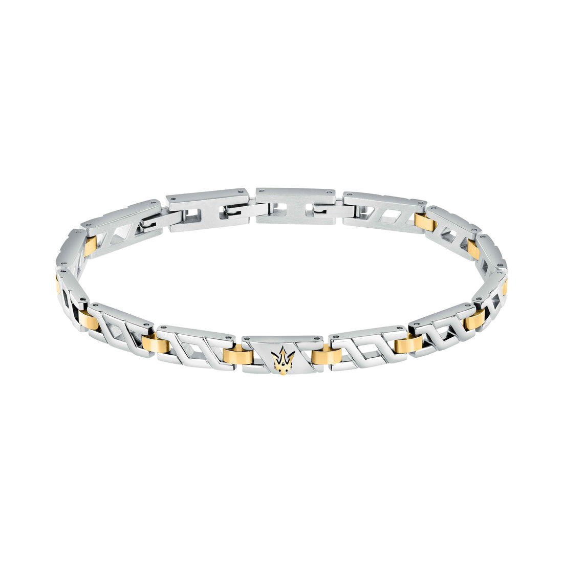 Bracciale Uomo Maserati Acciaio Bicolore Oro Logo Tridente JM124AVD38