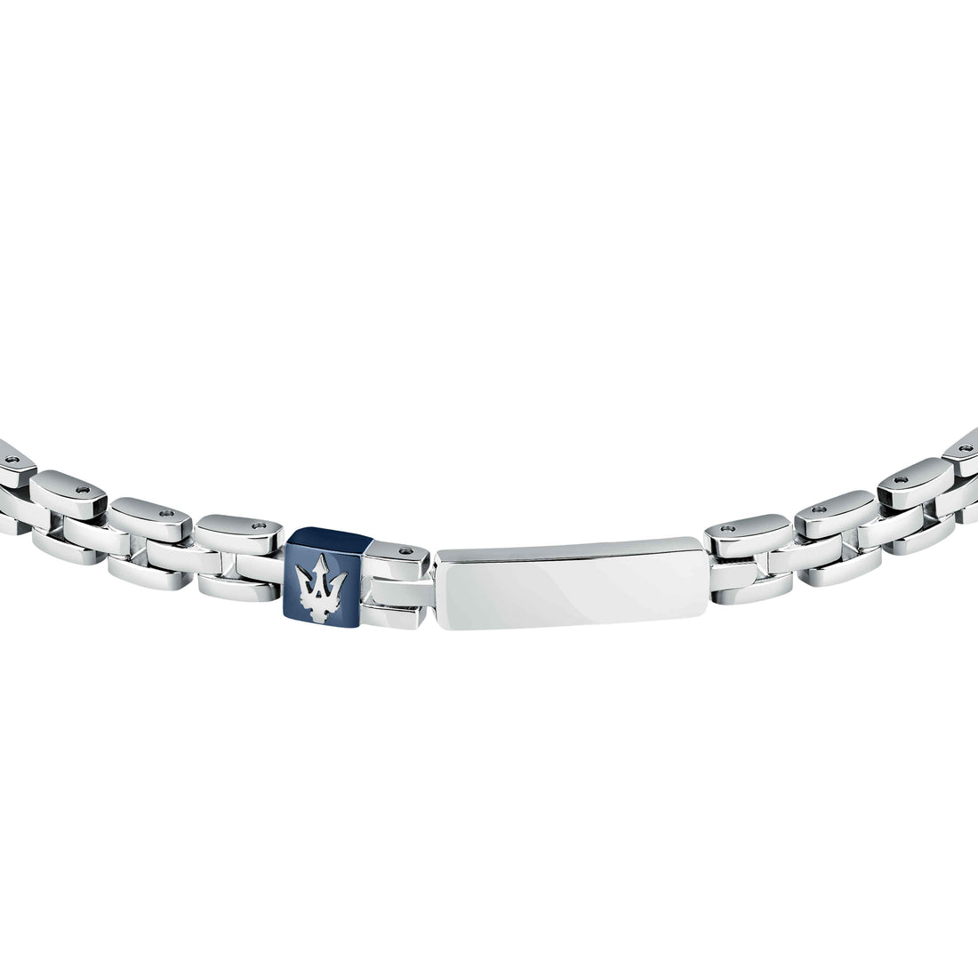 Bracciale Uomo Maserati Acciaio Targhetta Blu Logo Tridente JM324AVD56