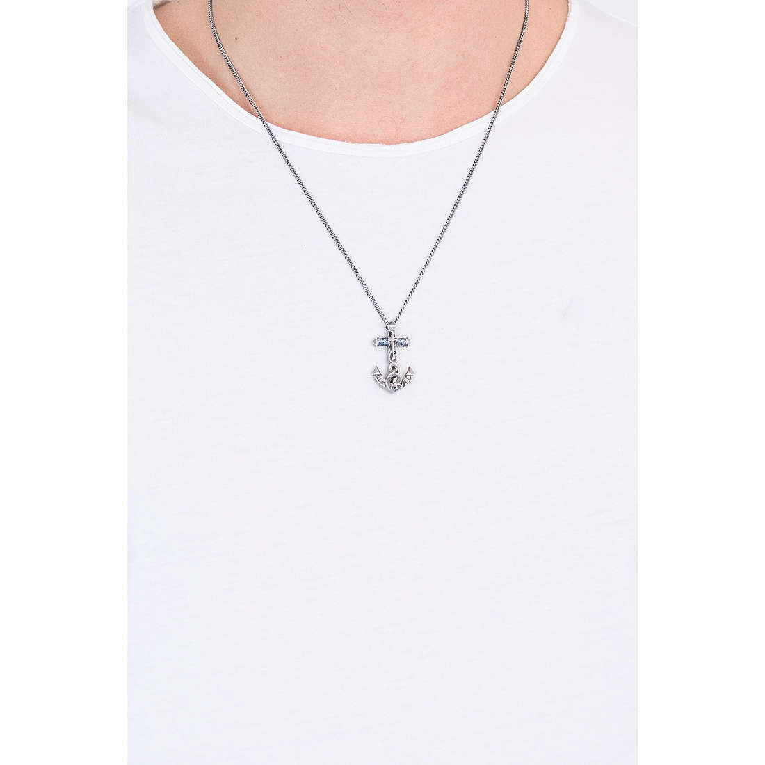 Collana Uomo Cesare Paciotti Argento Ancora JPCL1637V