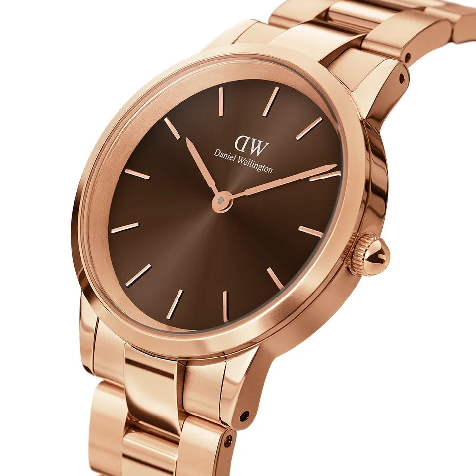 Orologio Donna Daniel Wellington Quarzo Solo Tempo Acciaio Rosè 36 mm Marrone DW00100461