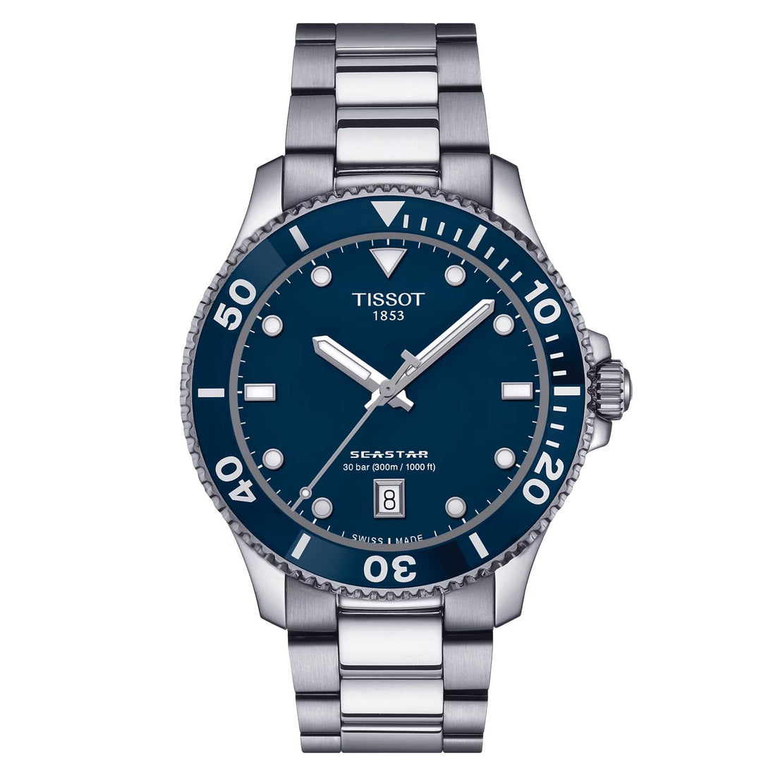 Orologio Uomo Tissot Quarzo Solo Tempo Acciaio Seastar Blu 300 m T1204101104100