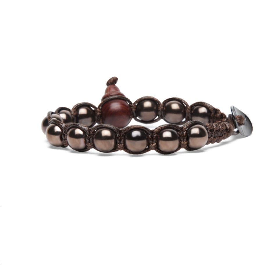 Bracciale Uomo Tamashii Pietra Ematite Lucido Caffè Porta Fortuna BHS900-22C