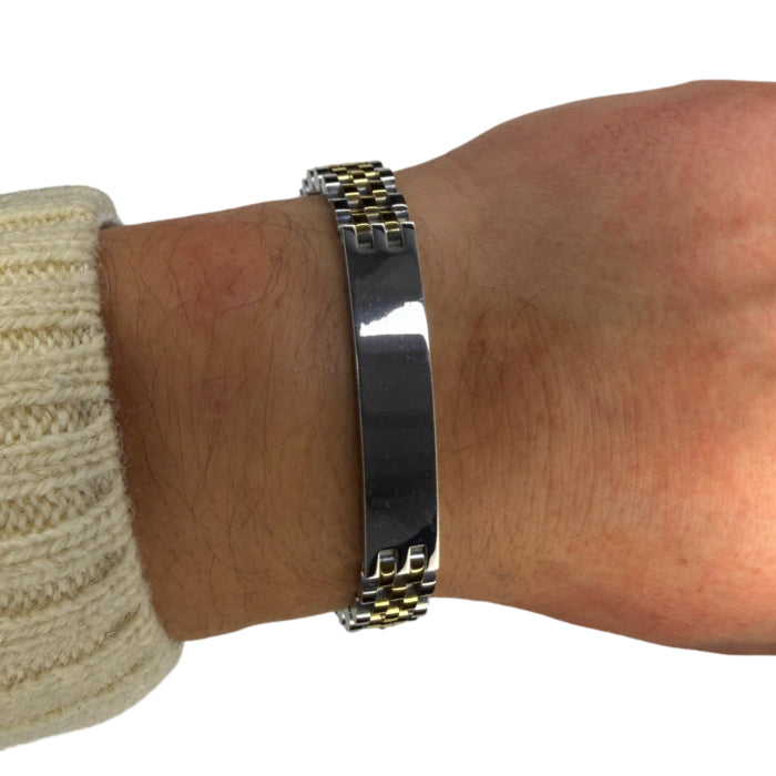 Bracciale Uomo Re Mida Personalizzabile Acciaio Bicolore BR-C-16/L