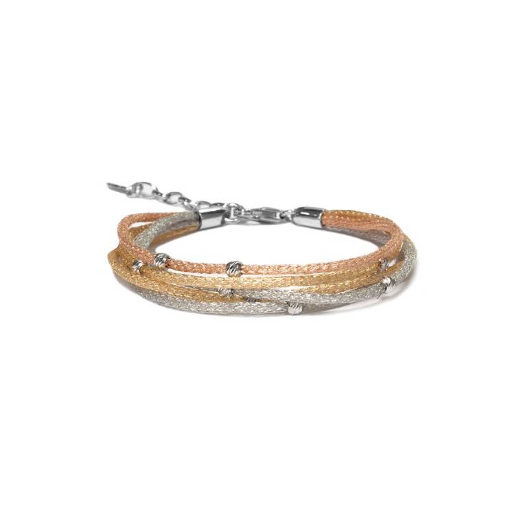Bracciale Donna Borsari Venere Argento 925 Filato Metallico Tre Colori BR-VENERE13P