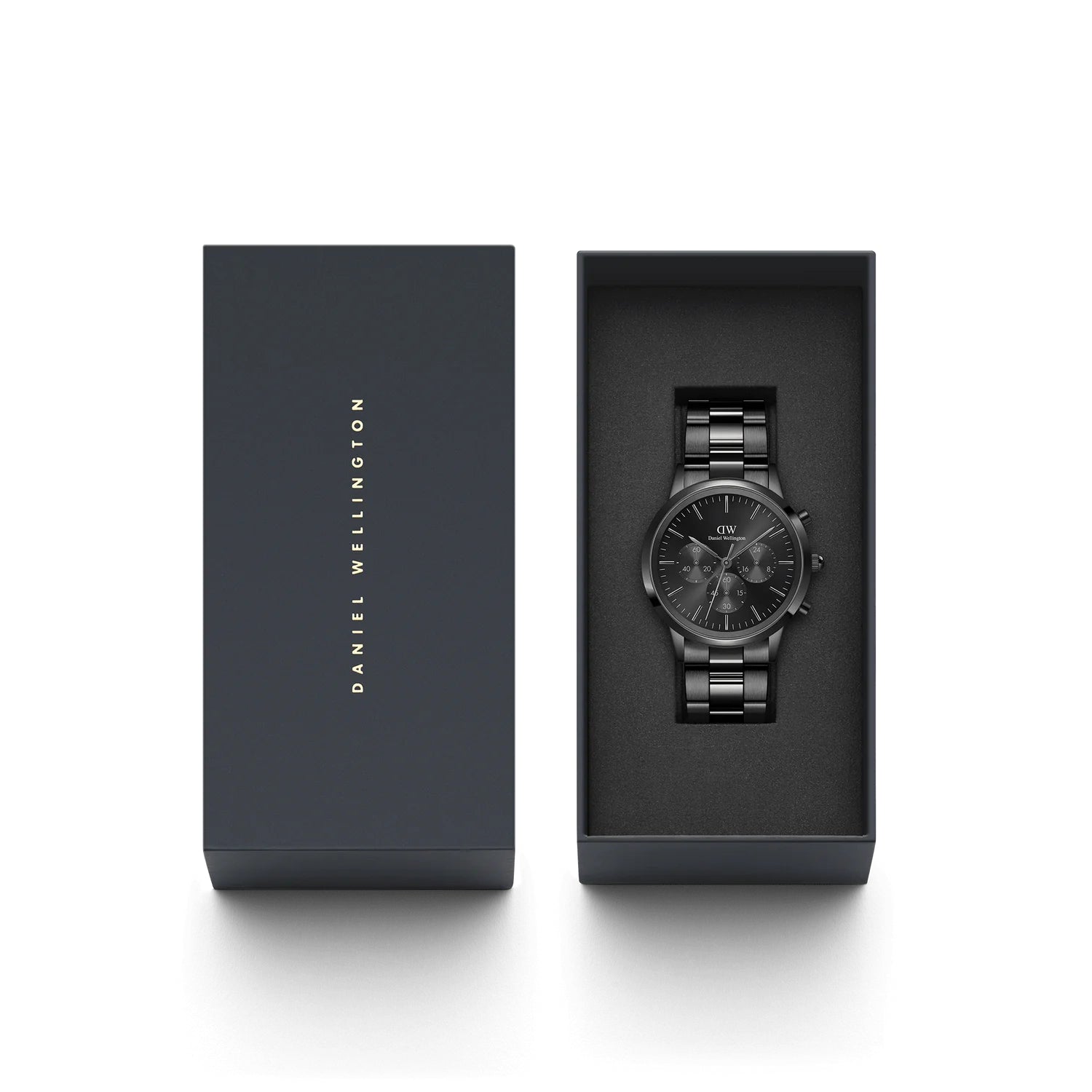 Orologio Uomo Daniel Wellington Cronografo Quarzo Acciaio Nero PVD 42 mm DW00100642