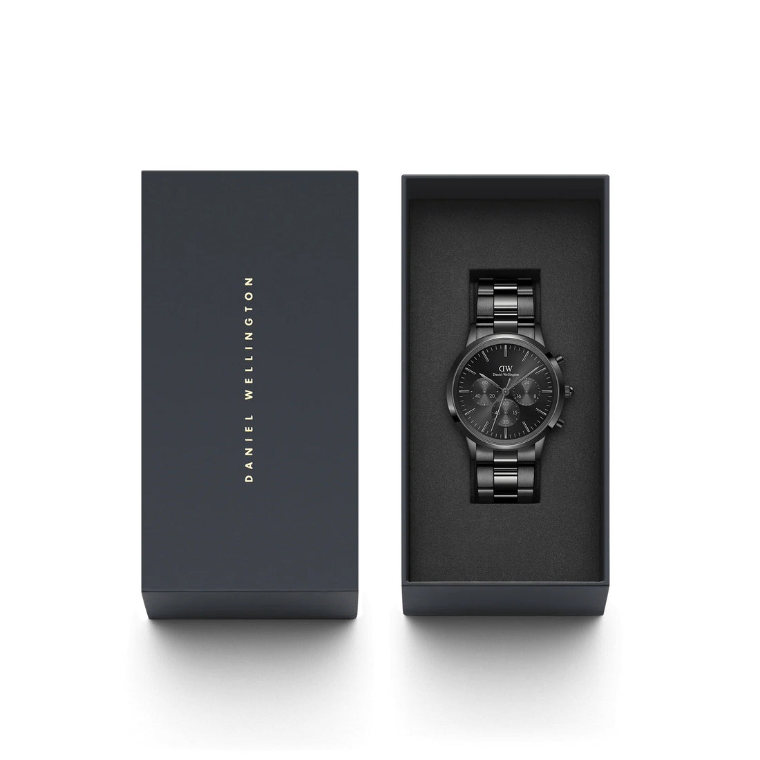 Orologio Uomo Daniel Wellington Cronografo Quarzo Acciaio Nero PVD 42 mm DW00100642