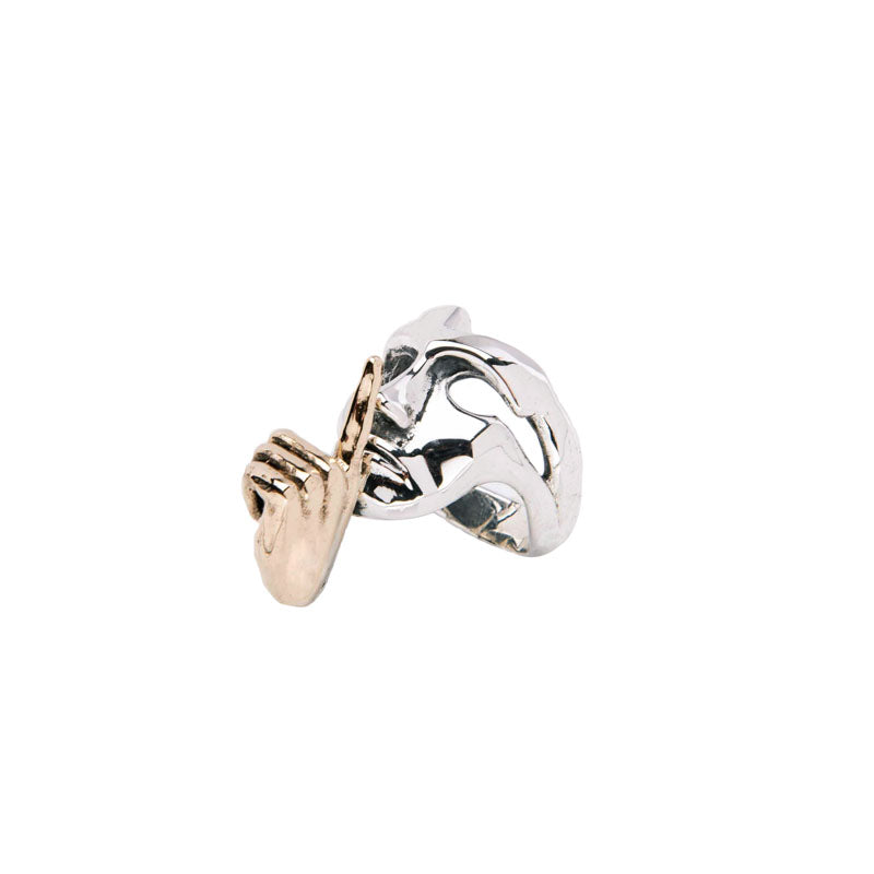 Anello Donna Nemoris Argento 925 Bronzo Rosè Misura 12 Maschera Silenzio MINI NBC01