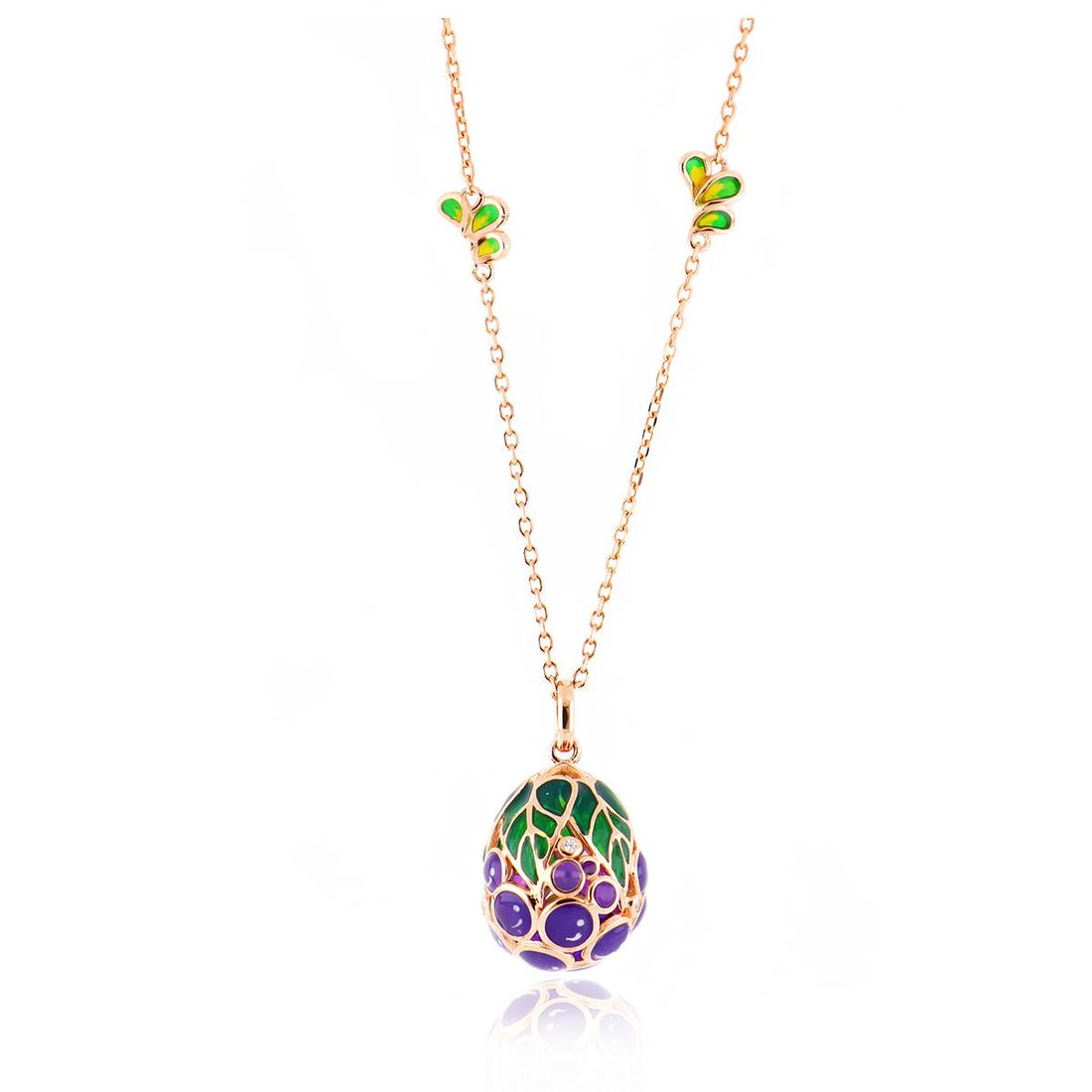 Collana Donna Tsars Argento Rosè 925 Tamara Smalto Viola Zirconi Verde TMP07RGR