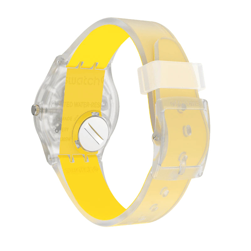 Orologio Uomo Swatch Quarzo Solo Tempo Monthly Drops Scheletrato Giallo GE291