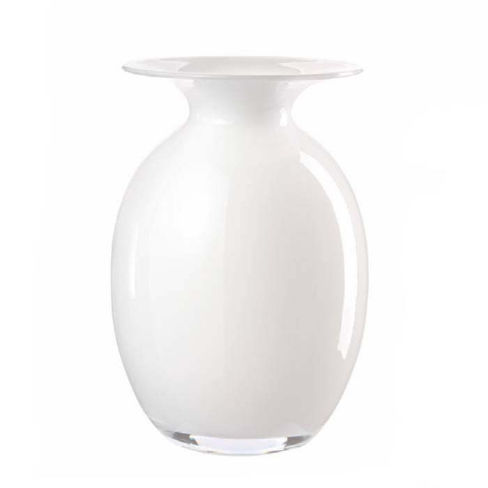 Vaso Onlylux Vetro Bombetta Bianco 29,5 cm OL03138
