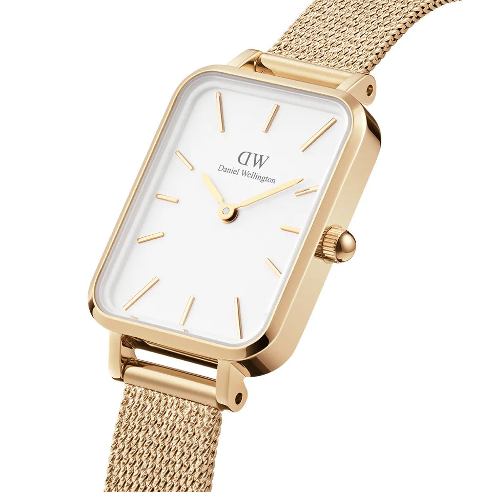 Orologio Donna Daniel Wellington Acciaio Dorato Quadro 20 x 26 mm Bianco DW00100556