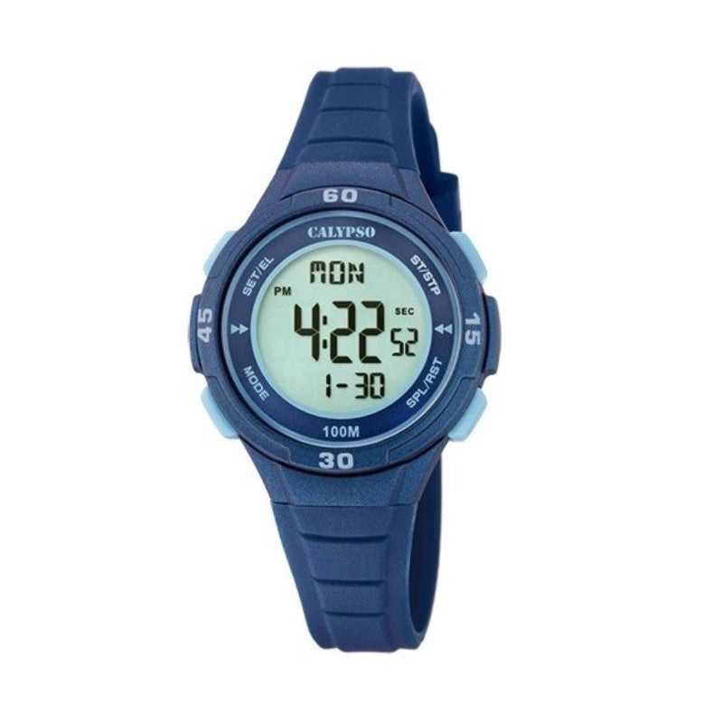 Orologio Bambino Calypso Gomma Quarzo Digitale Cronografo Blu Azzurro K5830/5