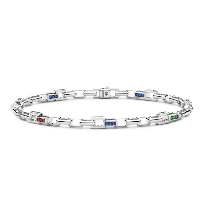 Bracciale Uomo Zancan Tennis Argento 925 Quarzi Naturali Colorati ESB320-BRV