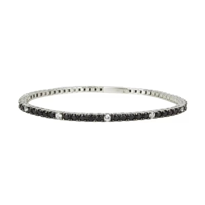 Bracciale Uomo Zancan Tennis Argento 925 Zirconi Neri ESB080-18