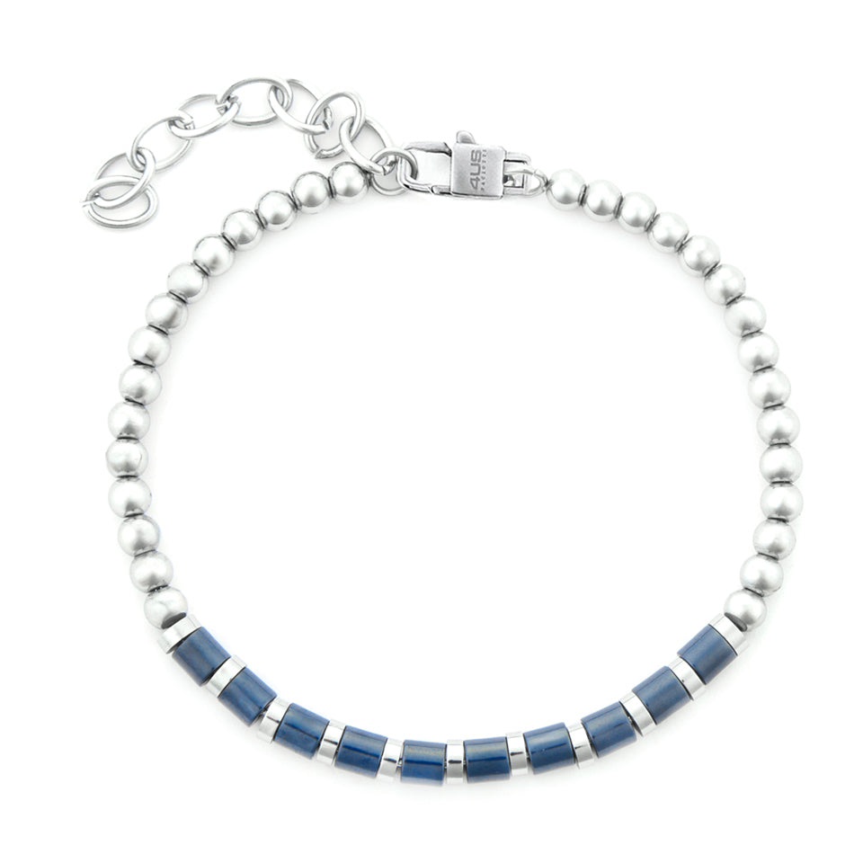 Bracciale 4US Cesare Paciotti Uomo Acciaio Barilotti Blu 4UBR7547