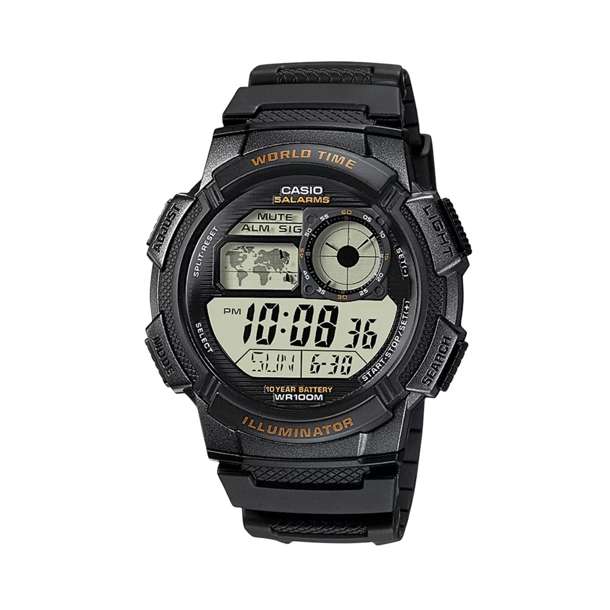 Orologio Uomo Casio 10 Anni Batteria Digitale Gomma Nero AE-1000W-1AVEF