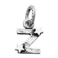 Charm Donna Giovanni Raspini Argento 925 Iniziale Z Con Due Stelle Fatto A Mano 06667