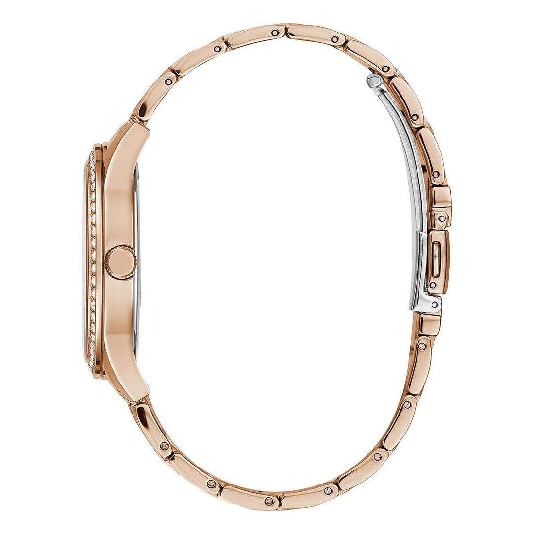 Orologio Donna Guess Quarzo Solo Tempo Acciaio Rosè Zirconi Fantasia W1280L3