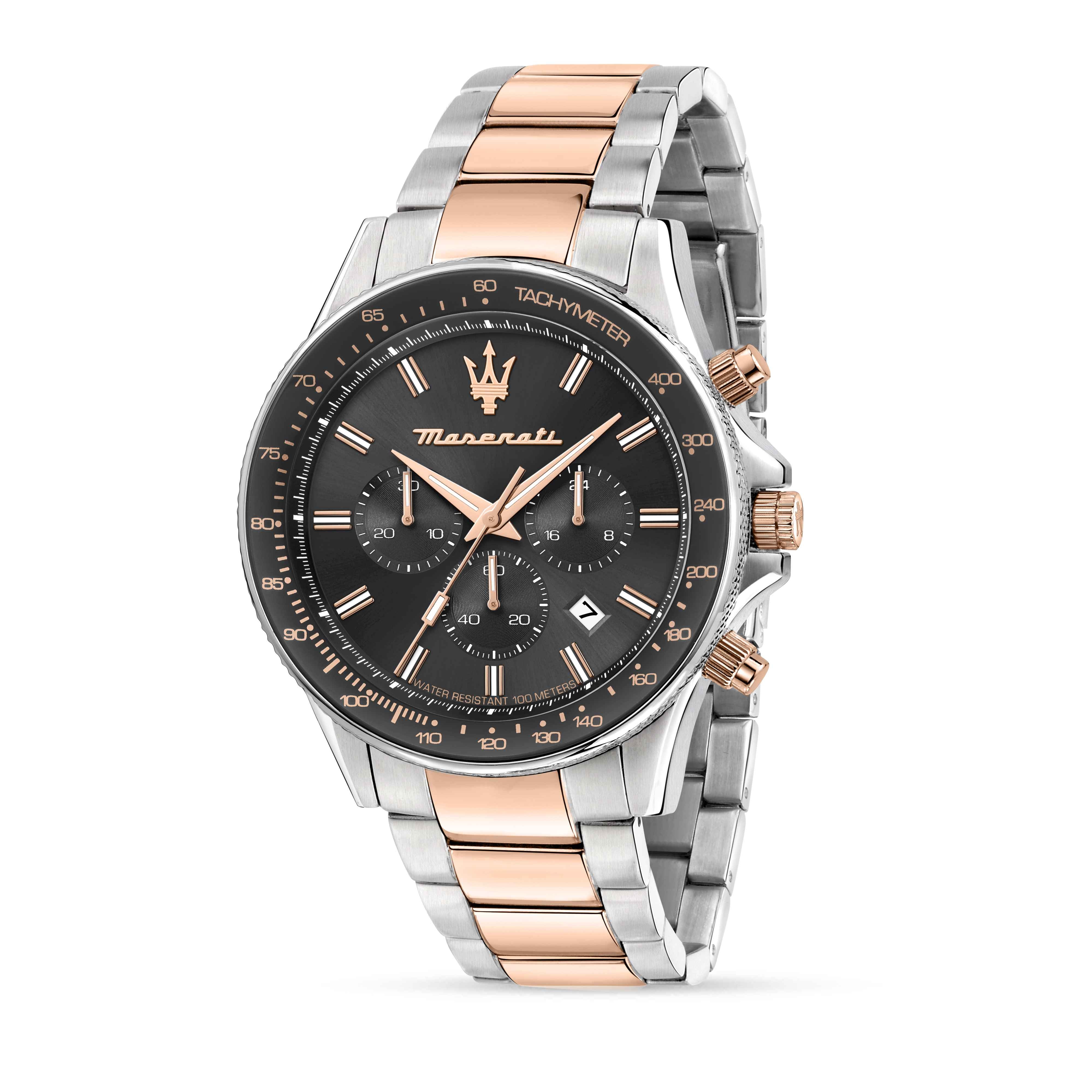 Orologio Uomo Maserati Acciaio Bicolore Quarzo Cronografo Data Grigio R8873640021