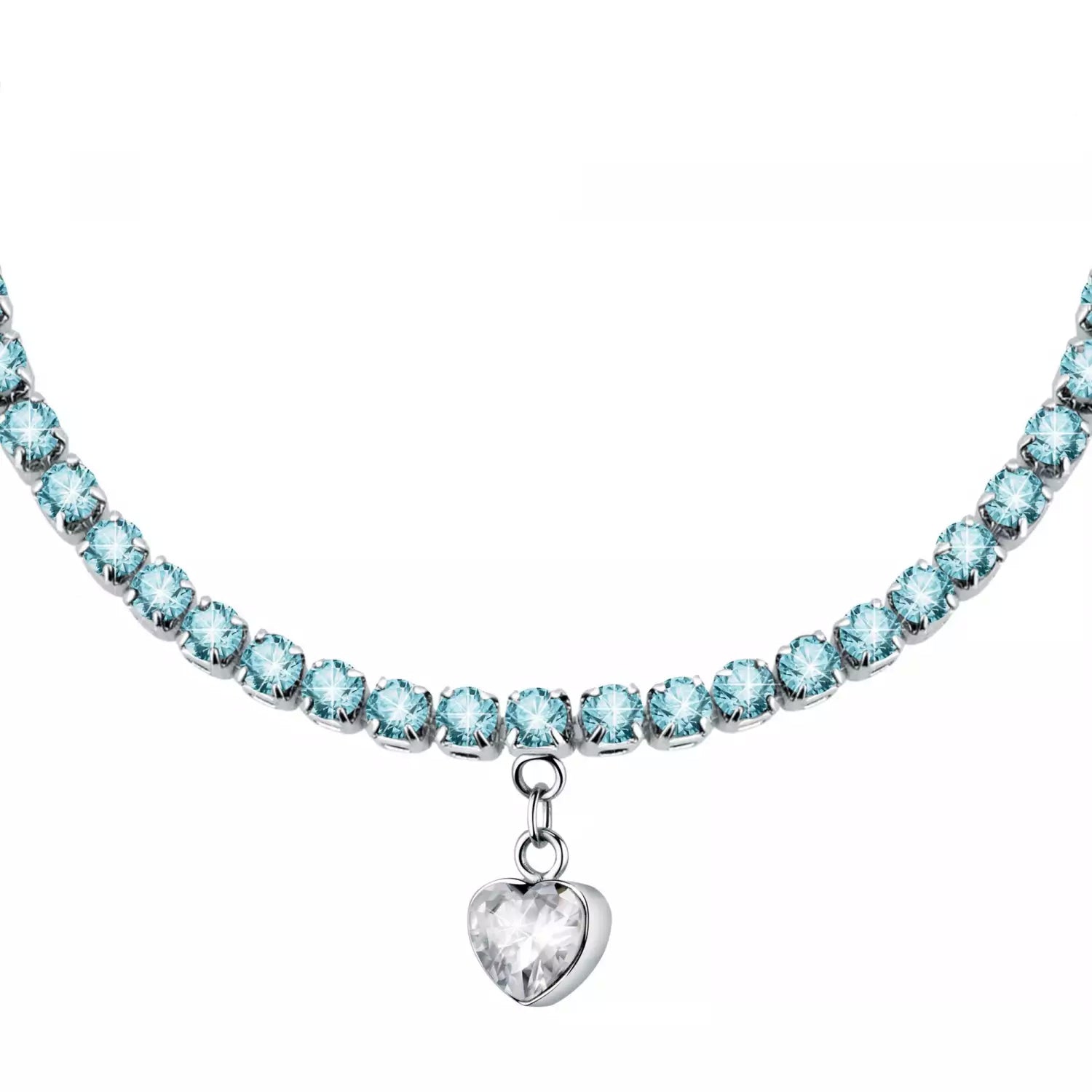 Bracciale Donna La Petite Story Acciaio Con Zirconi Turchesi E Charm Cuore LPS05ASD30