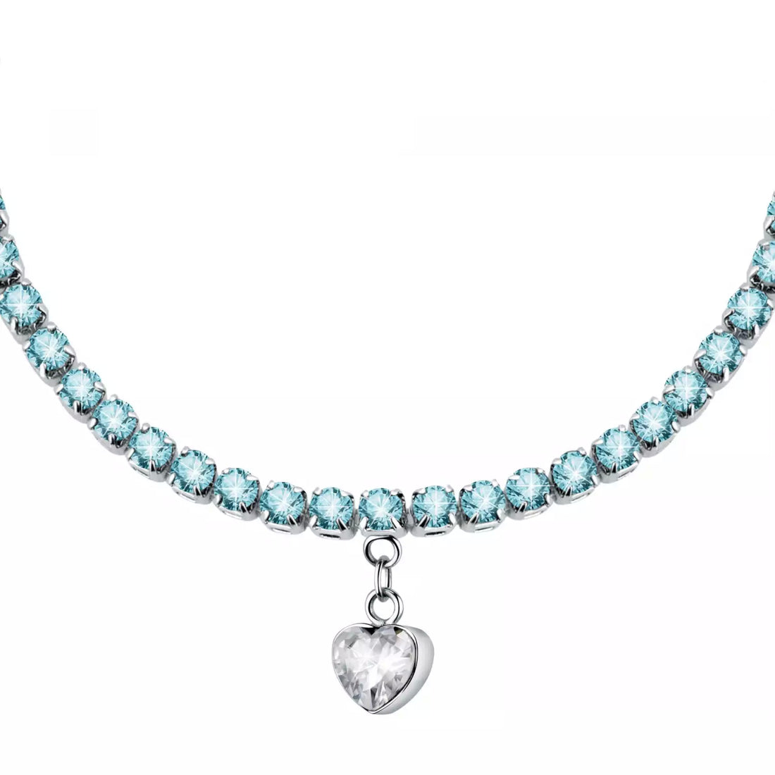 Bracciale Donna La Petite Story Acciaio Con Zirconi Turchesi E Charm Cuore LPS05ASD30