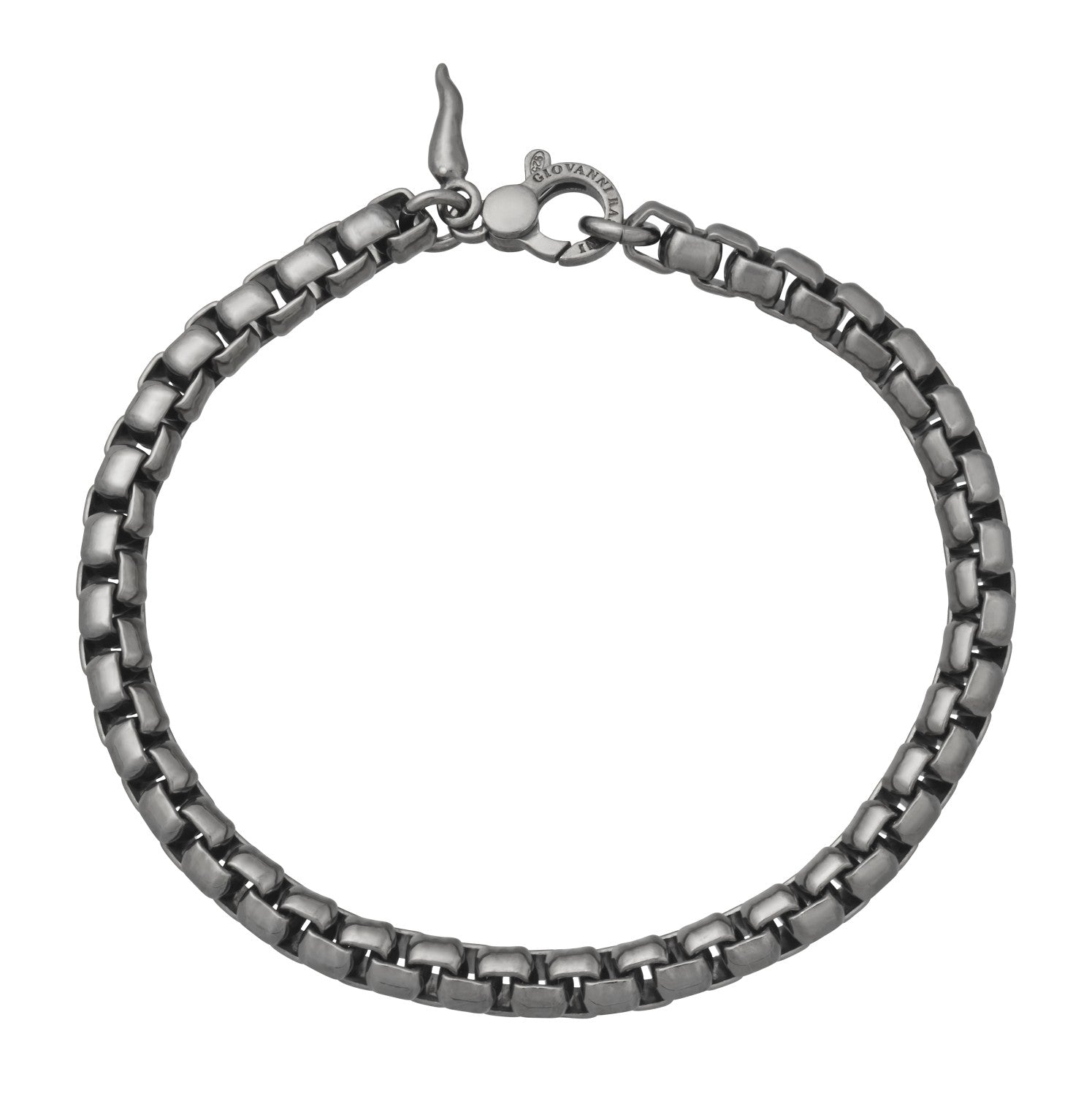 Bracciale Uomo Giovanni Raspini Argento 925 Catena Maglia Forzatina Quadrata brunita 12399L