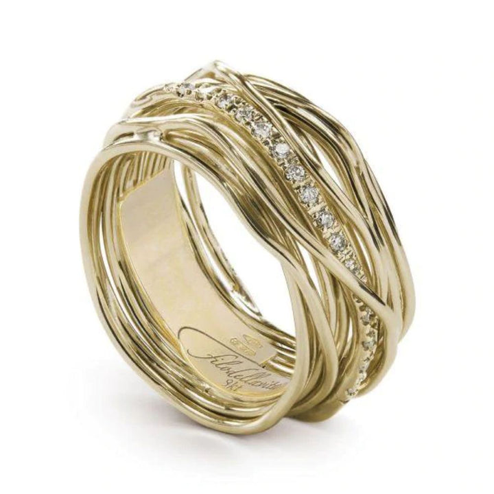 Anello 13 Fili Oro Giallo 9 KT Donna Filo della Vita Classic mis 17