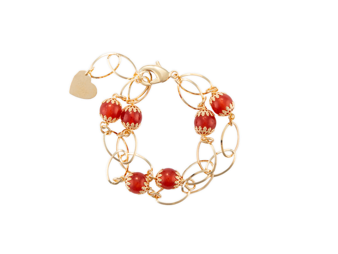 Bracciale Donna Acciaio dorato 4US cesare paciotti con giada giadeite 4UBR7230W