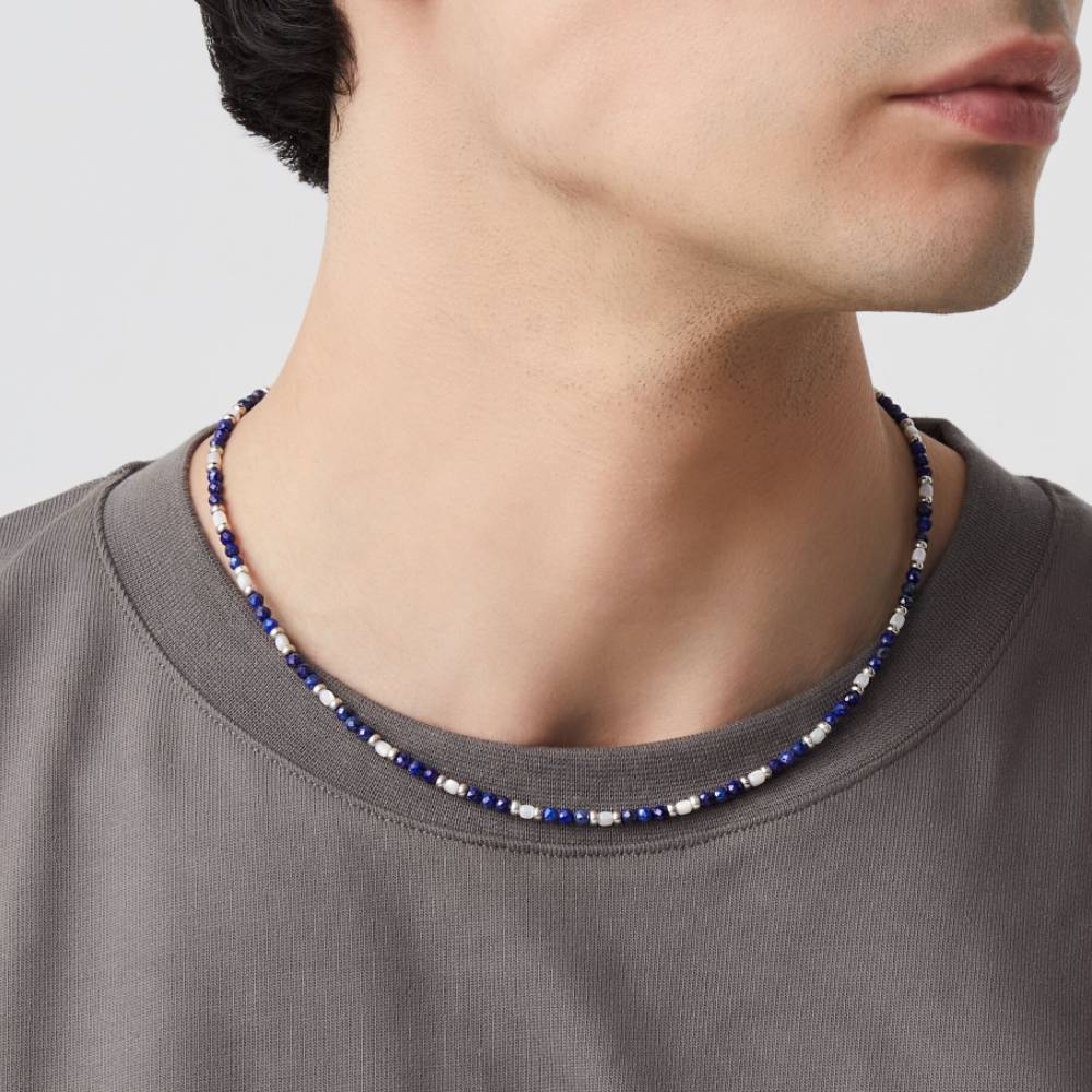 Collana Uomo Giovanni Raspini Argento 925 Girocollo Madreperla Lapislazzuli 12221
