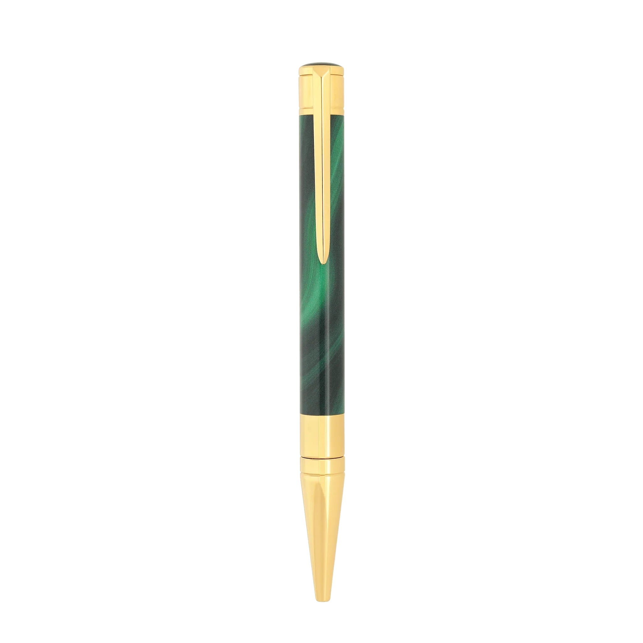 Penna Unisex Dupont Sfera Lucida Acciaio Dorato Geode Verde 275036