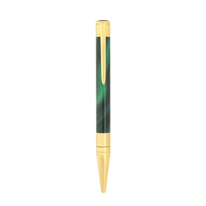 Penna Unisex Dupont Sfera Lucida Acciaio Dorato Geode Verde 275036