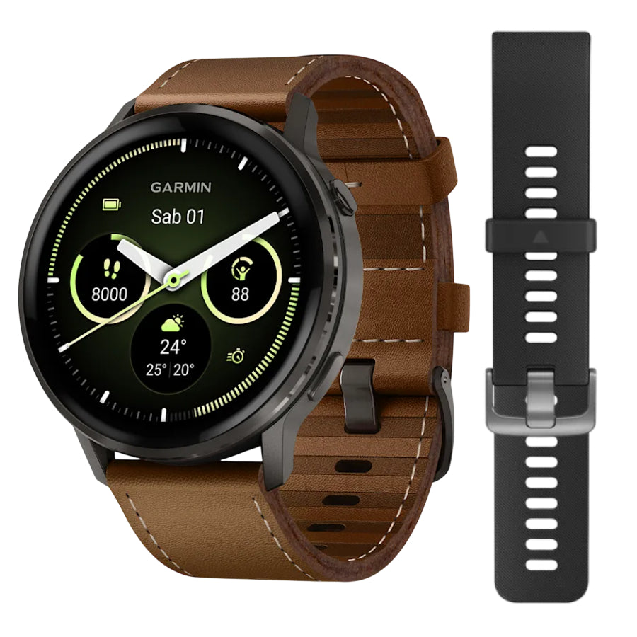 Orologio Garmin Smartwatch Venu 4 - 45 mm Pelle Marrone 010-03014-03