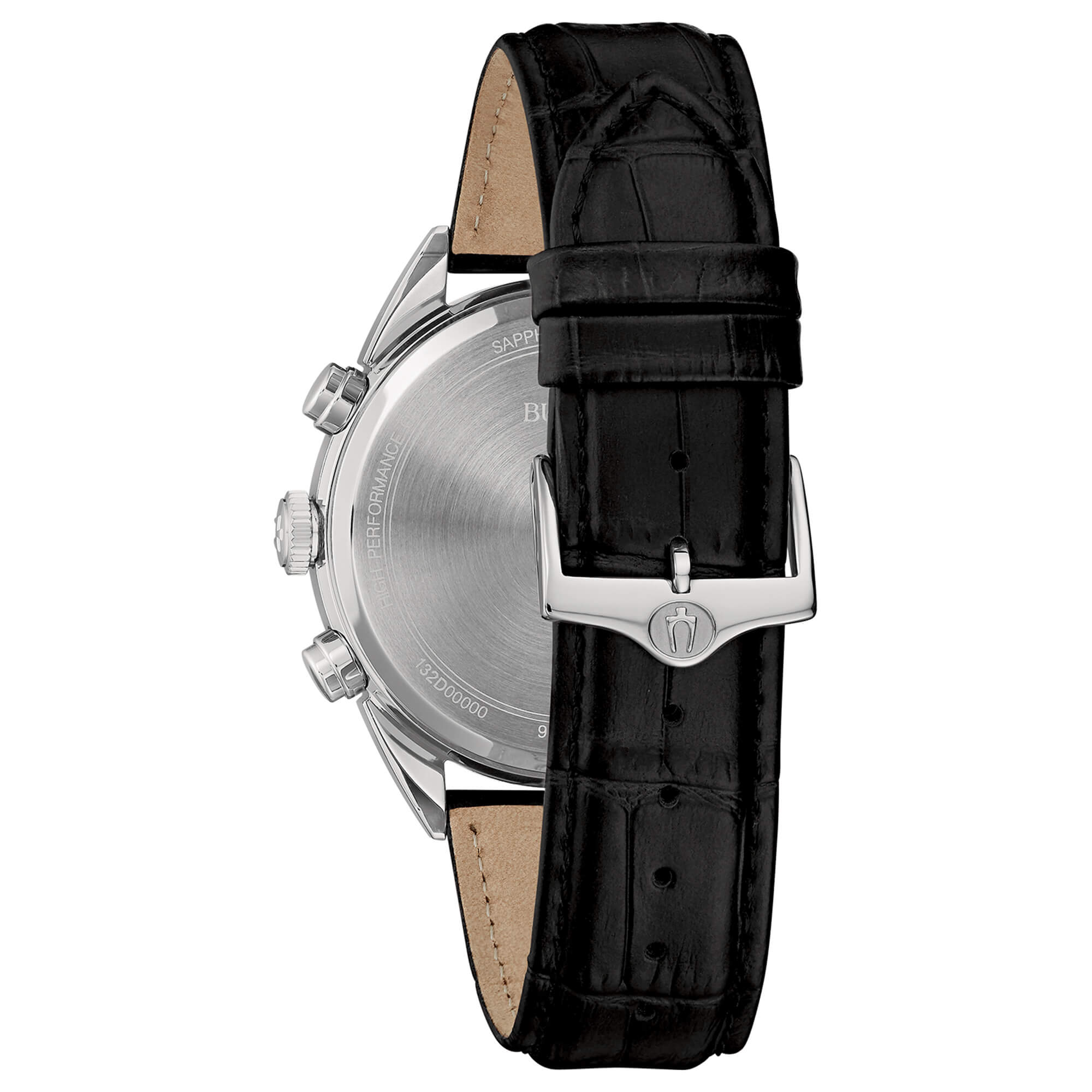 Orologio Uomo Bulova Quarzo Cronografo HIGH PRECISION Acciaio Pelle Nero 96B371