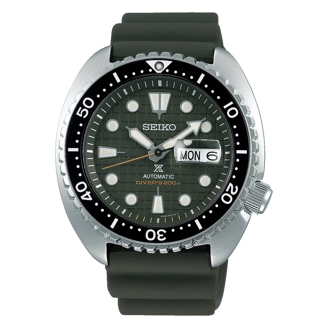 Orologio Uomo Seiko Prospex Automatico Doppia Data Acciaio Gomma Verde SRPE05K1