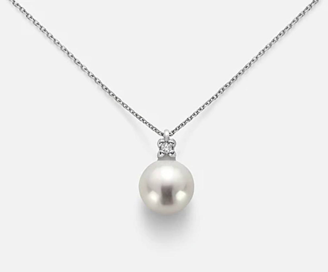 Collana Donna Mikiko Oro 9 Kt Perla fresh water 7,5-8 mm e diamanti MD1017R4FABI075