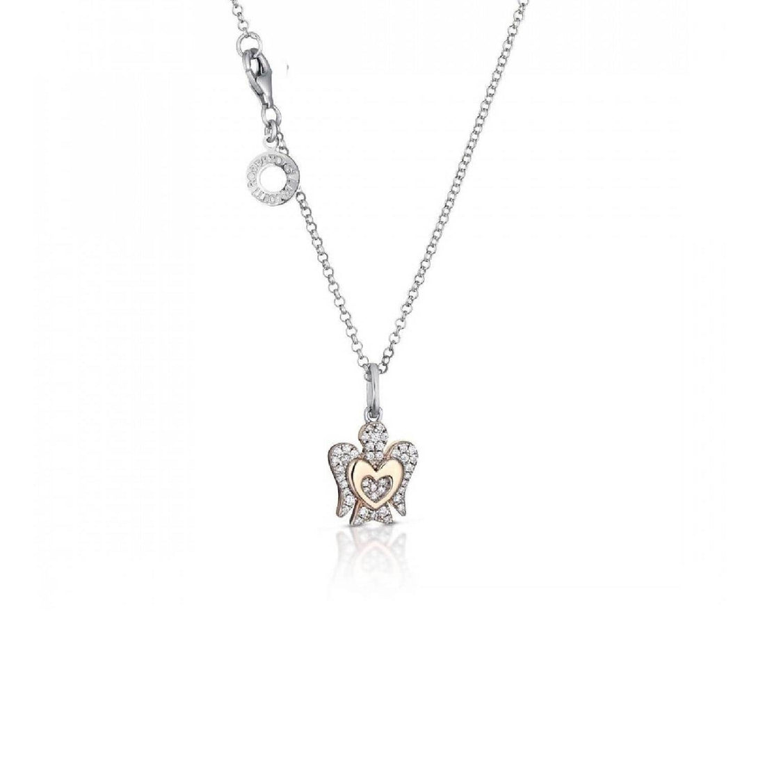 Collana Donna Argento 925 Roberto Giannotti Angelo Cuore Rosè Zirconi Bianco