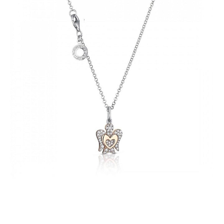 Collana Donna Argento 925 Roberto Giannotti Angelo Cuore Rosè Zirconi Bianco