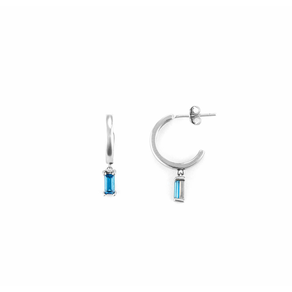 Orecchini Donna 4US Cesare Paciotti Acciaio Cerchio Azzurro Baguette 4UOR6566W