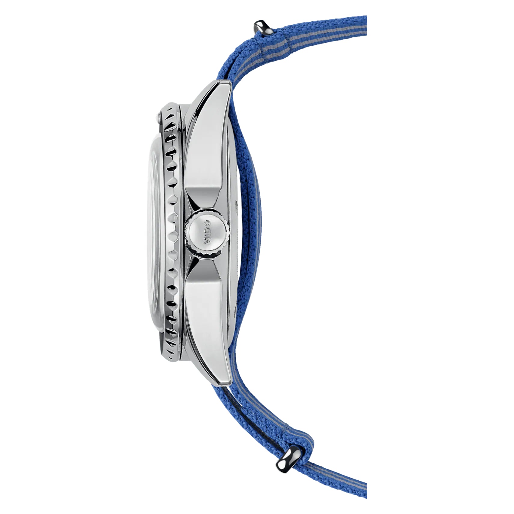 Orologio Uomo Mido Acciaio Automatico Data Cinturino Tessuto Blu M0268071104100
